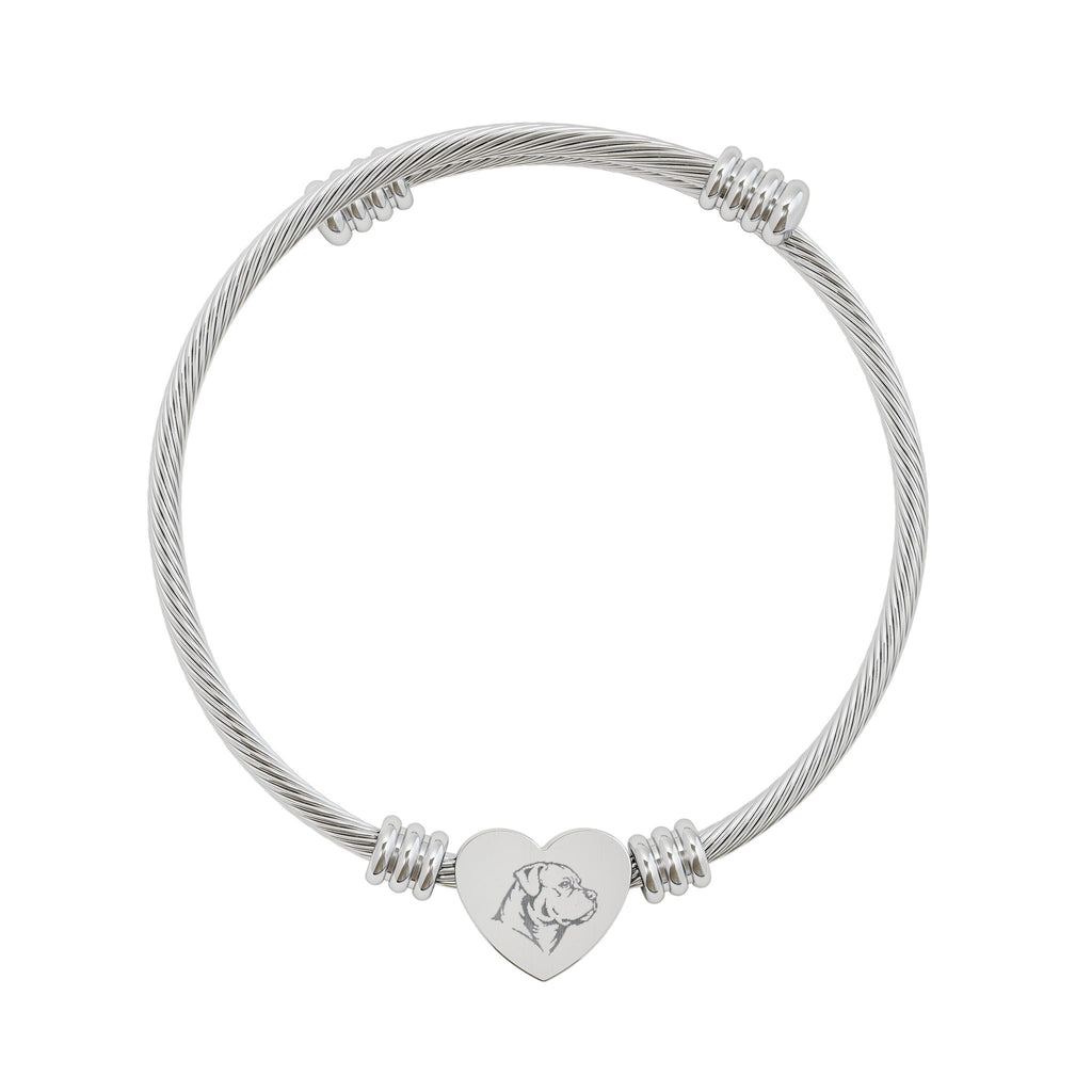 Dunamis Engraved Heart Cuff Bracelet - Only Rotts Signature Bangle